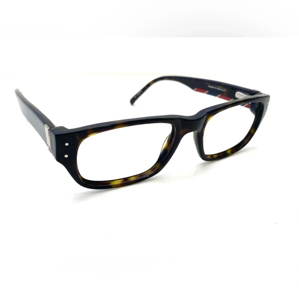 Tommy Hilfiger Men's Tortoise Shell Rectangle Shaped Eyeglass Frame TH3299